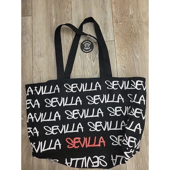 Robin Ruth Sevilla Tote Bag Zipper Closure Black Red Med - Picture 3 of 14